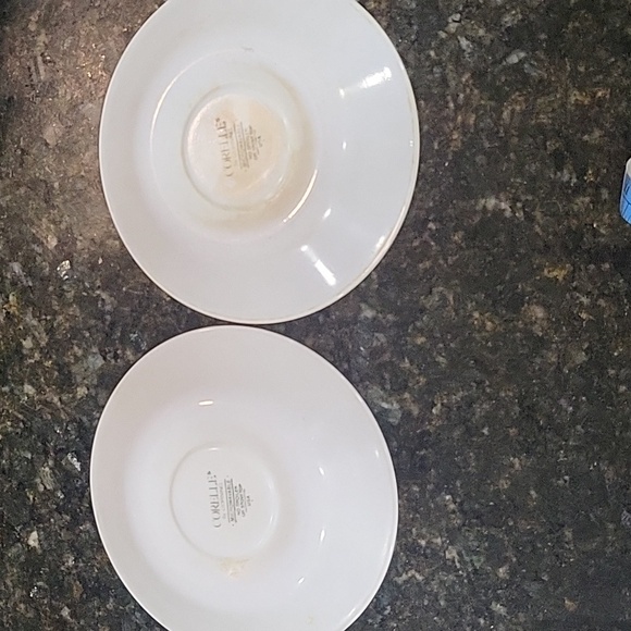 2 Vintage Corelle Peach Garland Coffee Saucers - Picture 3 of 4